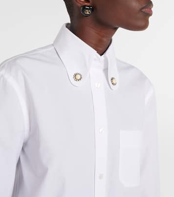 Camisa de popelín con perlas sintéticas | Valentino
