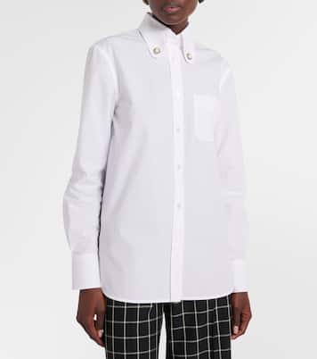 Camisa de popelín con perlas sintéticas | Valentino