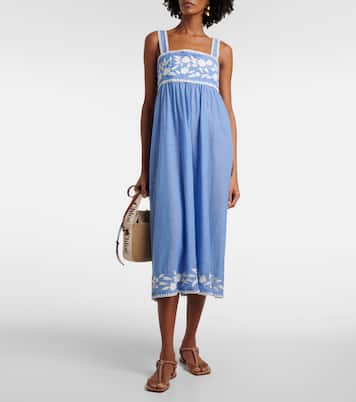 Abito midi in chambray di cotone | Juliet Dunn