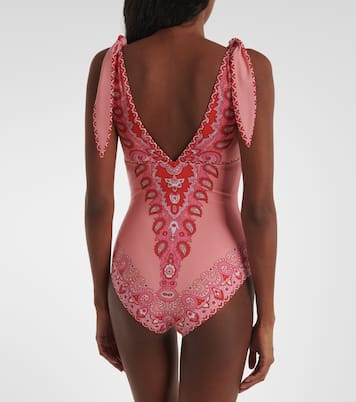 Printed bow-detail swimsuit | Etro