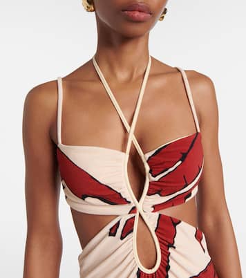 Abito midi con cut-out e stampa | Johanna Ortiz