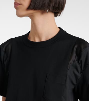 Camiseta de popelín de algodón y jersey | Sacai