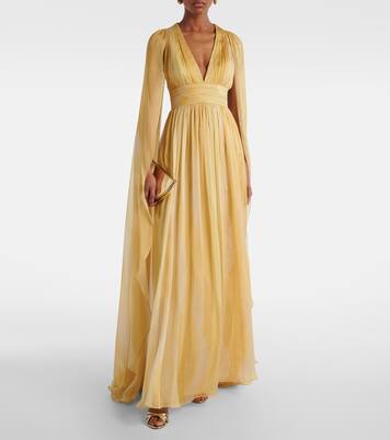 Robe longue imprimée en soie | Elie Saab