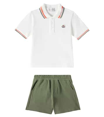 Polo e shorts in cotone | Moncler Enfant