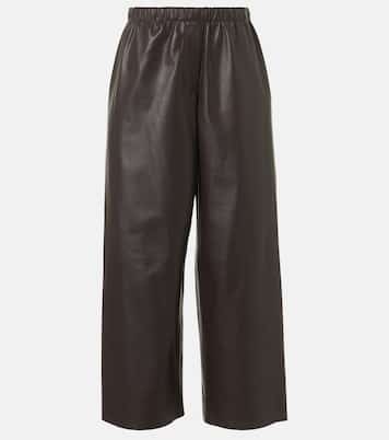 Yani mid-rise leather wide-leg pants | The Row