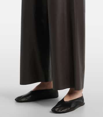 Yani mid-rise leather wide-leg pants | The Row