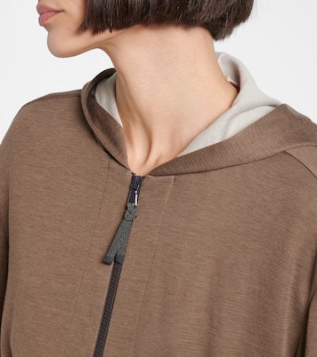 Cotton and silk zip-up hoodie  | Brunello Cucinelli