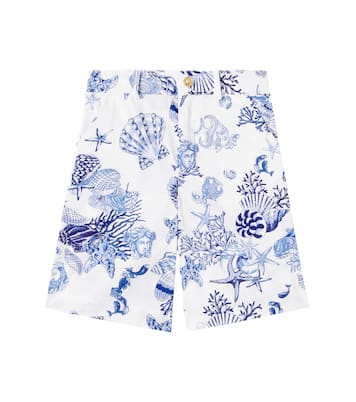 Shorts Trésor de la Mer in popeline di cotone | Versace Kids