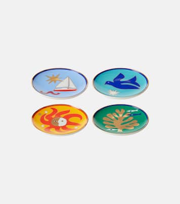 Set de 4 dessous de verre Playa en porcelaine | Jonathan Adler