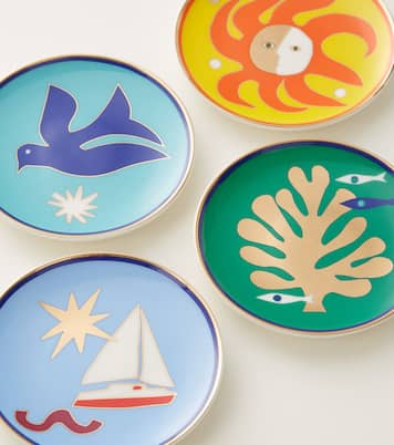 Set de 4 dessous de verre Playa en porcelaine | Jonathan Adler