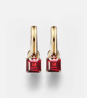 10kt gold earrings with garnets | Stone and Strand