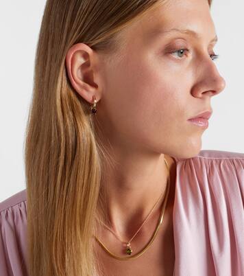 10kt gold earrings with garnets | Stone and Strand