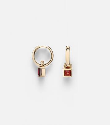 10kt gold earrings with garnets | Stone and Strand