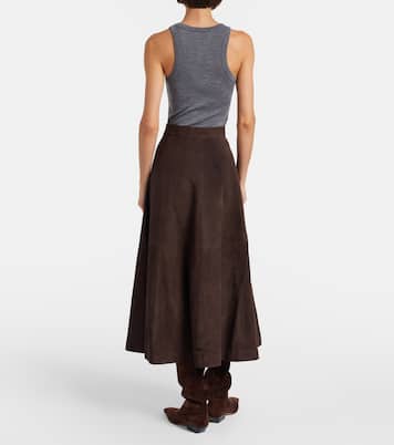 Suede midi skirt  | Róhe