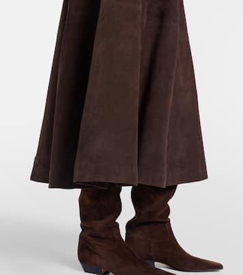 Suede midi skirt  | Róhe