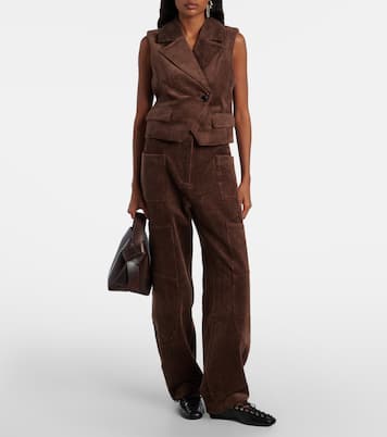 Pantalon cargo en velours côtelé de coton | Ganni