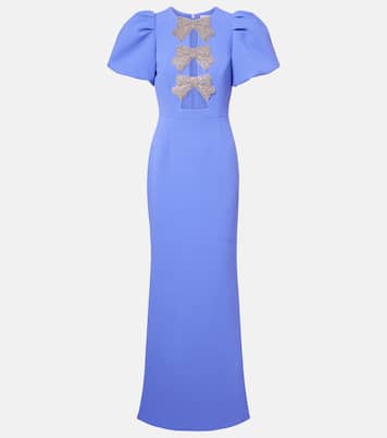 Violetta bow-detail embellished crêpe gown | Rebecca Vallance