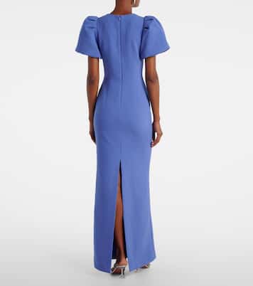 Violetta bow-detail embellished crêpe gown | Rebecca Vallance