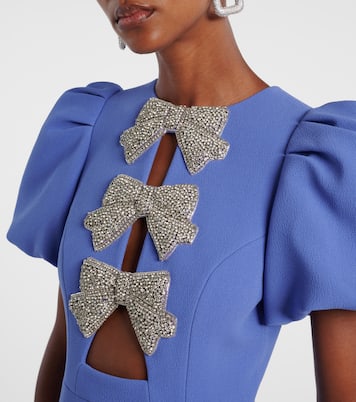 Violetta bow-detail embellished crêpe gown | Rebecca Vallance
