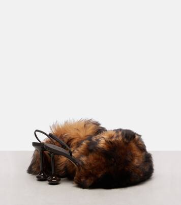 Escarpins slingback Toy 90 en cuir et shearling | Loewe