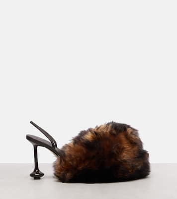 Escarpins slingback Toy 90 en cuir et shearling | Loewe