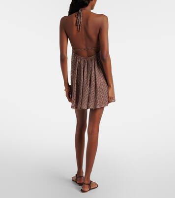 Open-knit halterneck lamé beach cover-up | Missoni
