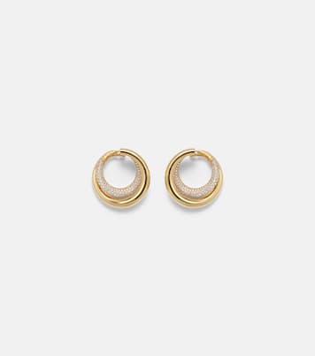 Infinity Loop Medium 18kt gold (750/1000) earrings with diamonds | Engelbert