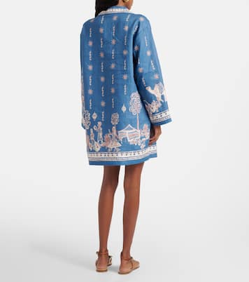 Miniabito in lino con stampa acacia | Alémais