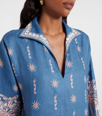 Miniabito in lino con stampa acacia | Alémais