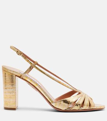 Aimée 85 metallic leather sandals | Aquazzura