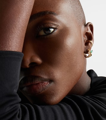 Pendientes de oro de 18 ct (750/1000) con diamantes y esmeraldas | Shay Jewelry