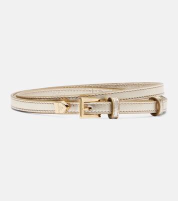 Metallic leather belt | Prada