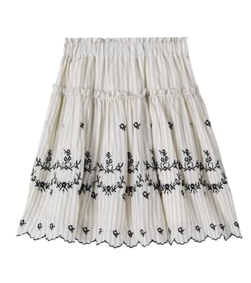 Embroidered striped cotton skirt | C'era Una Volta