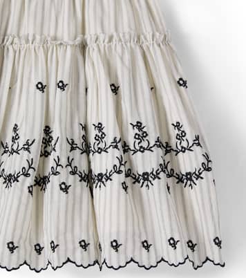 Embroidered striped cotton skirt | C'era Una Volta