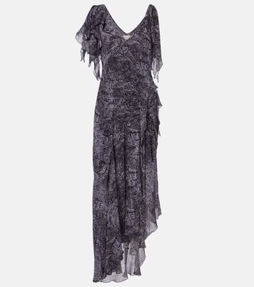 Tylena printed silk georgette ruffled midi dress | Isabel Marant