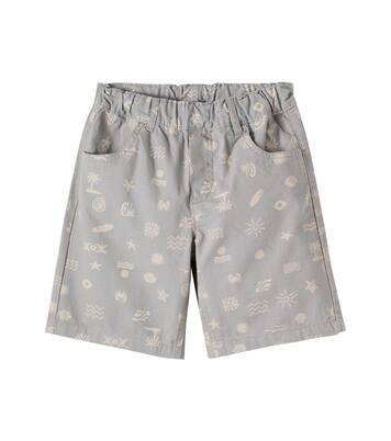 August printed cotton canvas shorts | Wheat