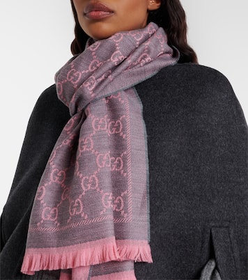 Bufanda de lana con GG en jacquard | Gucci