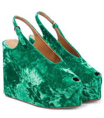Slingback velvet platform sandals | Dries Van Noten