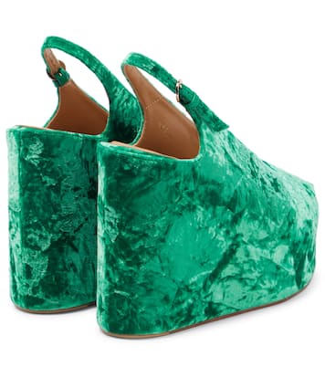Slingback velvet platform sandals | Dries Van Noten