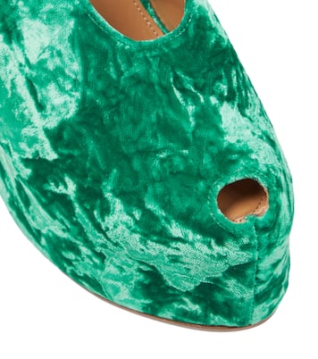 Slingback velvet platform sandals | Dries Van Noten