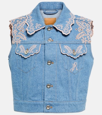 Embroidered denim vest | Rabanne