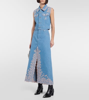 Embroidered denim vest | Rabanne