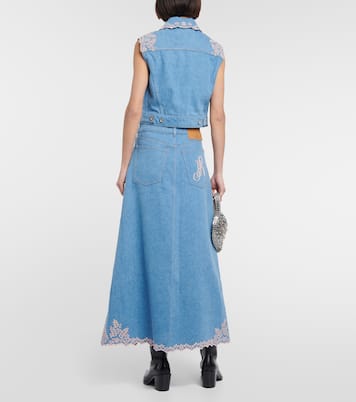 Embroidered denim vest | Rabanne
