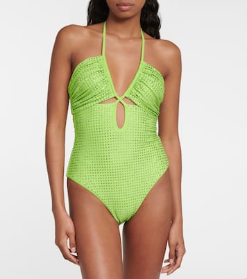 Embellished cut-out swimsuit | Self-Portrait