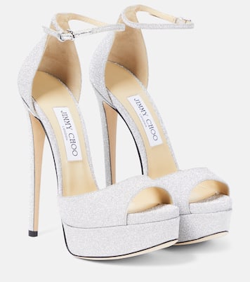 Plateausandalen Max 150 mit Glitter | Jimmy Choo