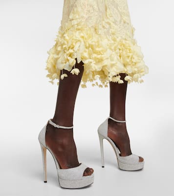 Plateausandalen Max 150 mit Glitter | Jimmy Choo