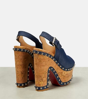 Super Joan denim platform sandals | Christian Louboutin