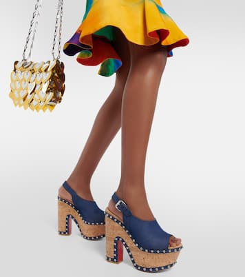 Super Joan denim platform sandals | Christian Louboutin