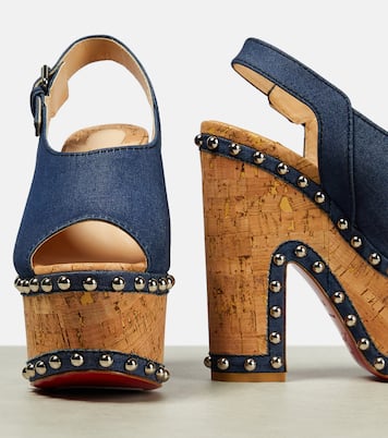Super Joan denim platform sandals | Christian Louboutin