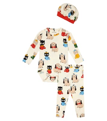 Baby set of bodysuit, pants and beanie | Mini Rodini
